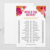  Vrijgezellenfeest spel 'zou ze liever' Kaart (Voorkant / Achterkant)