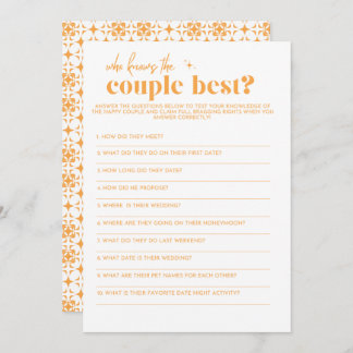 Vrijgezellenfeest spelen - Wie kent de Paar het be Programmakaart