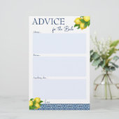 Vrijgezellenfeest spelletjes advies voor de bruids briefpapier (Staand voorkant)