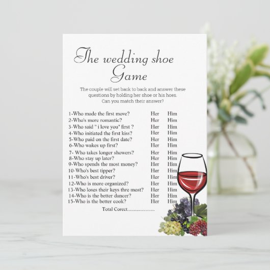 Vrijgezellenfeest spelletjes met bruiloft bedankkaart (Staand voorkant)