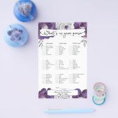 Vrijgezellenfeest Spellingstoets / bingo, paarse f Flyer (Enkel)