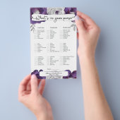 Vrijgezellenfeest Spellingstoets / bingo, paarse f Flyer (Hand)