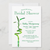 Vrijgezellenfeest Spiraled Lucky Bamboo Over White Kaart (Voorkant)