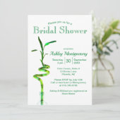 Vrijgezellenfeest Spiraled Lucky Bamboo Over White Kaart (Staand voorkant)