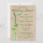 Vrijgezellenfeest Spiraled Lucky Bamboo Rustic Bur Kaart (Voorkant)