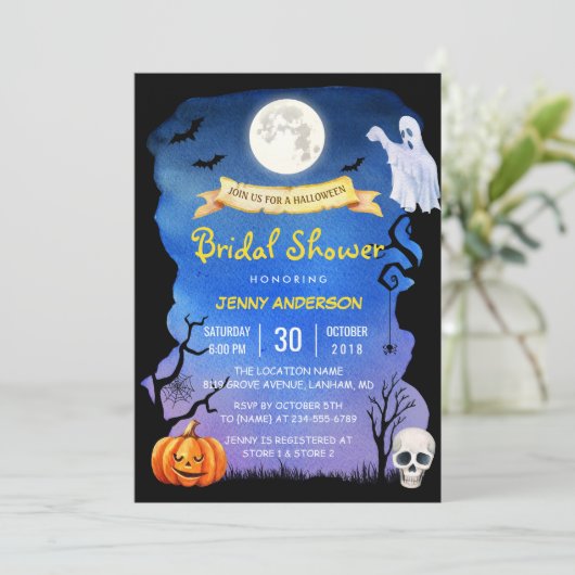 Vrijgezellenfeest Spooktacular Halloween Party Kaart (Staand voorkant)