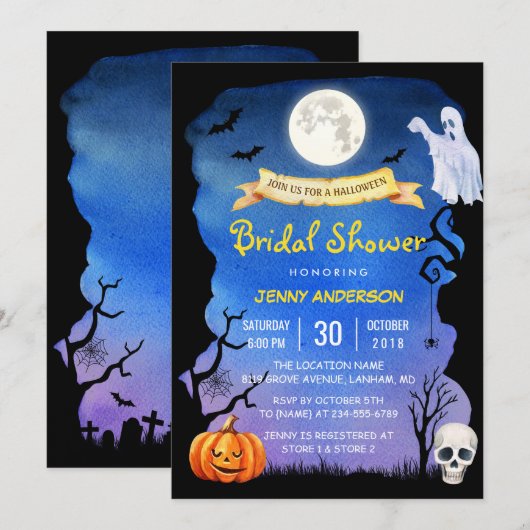 Vrijgezellenfeest Spooktacular Halloween Party Kaart (Voorkant / Achterkant)