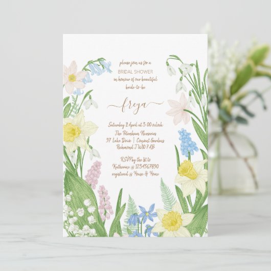 Vrijgezellenfeest Spring Blooms Kaart (Staand voorkant)