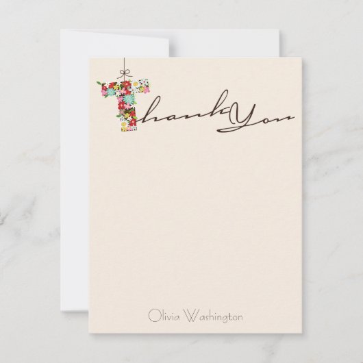 vrijgezellenfeest Spring Flowers Hartelijk dank Notitiekaartje (Voorkant)