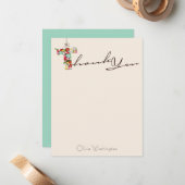 vrijgezellenfeest Spring Flowers Hartelijk dank Notitiekaartje (Voorkant / Achterkant in situ)