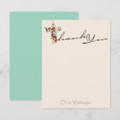 vrijgezellenfeest Spring Flowers Hartelijk dank Notitiekaartje (Voorkant / Achterkant)