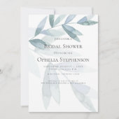 VRIJGEZELLENFEEST | Stamblauwe Waterverf Eucalyptu Kaart (Voorkant)