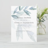 VRIJGEZELLENFEEST | Stamblauwe Waterverf Eucalyptu Kaart (Staand voorkant)