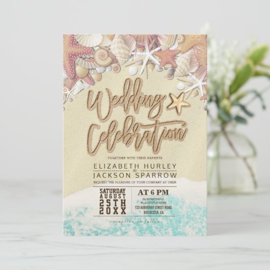 Vrijgezellenfeest Starfish Zomerstrand Beach Bedankkaart (Staand voorkant)