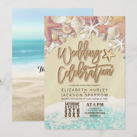 Vrijgezellenfeest Starfish Zomerstrand Beach Bedankkaart (Voorkant / Achterkant)