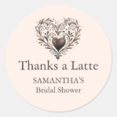 Vrijgezellenfeest Stickers Dank je hart Latte (Voorkant)