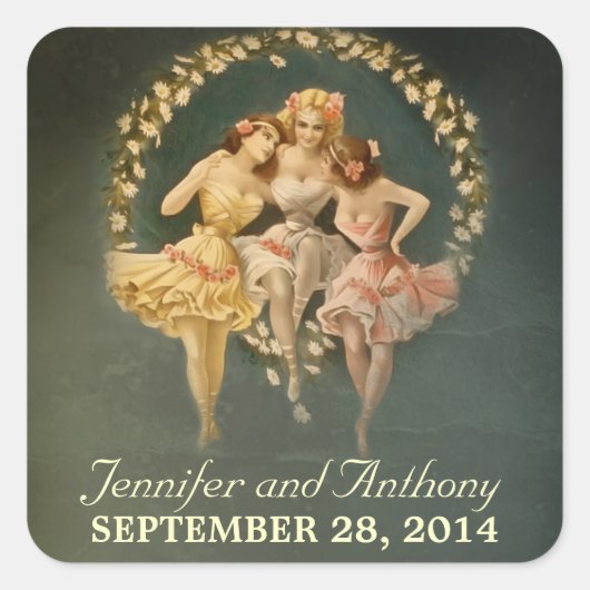 vrijgezellenfeest stickers met  meisjes (Voorkant)