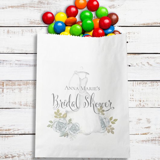 Vrijgezellenfeest Stoffig Blauw Bloemen Trouwjurk Bedankzakje