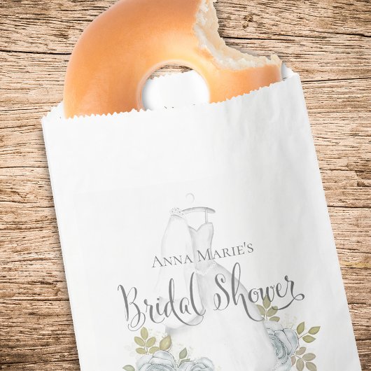 Vrijgezellenfeest Stoffig Blauw Bloemen Trouwjurk Bedankzakje