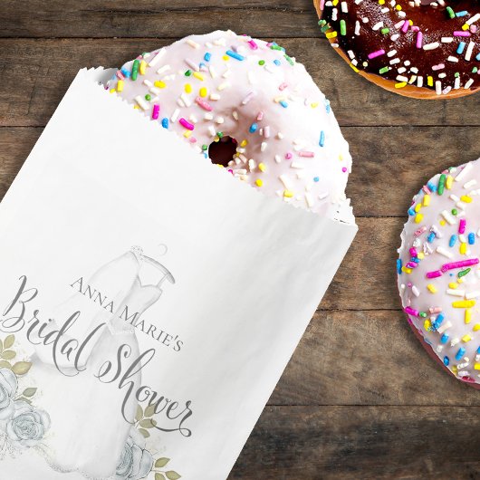 Vrijgezellenfeest Stoffig Blauw Bloemen Trouwjurk Bedankzakje