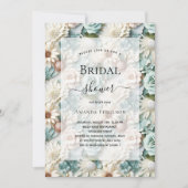 Vrijgezellenfeest stoffig groen wit bloemig kaart (Voorkant)