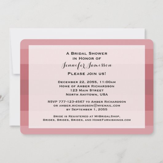 Vrijgezellenfeest Stoffig Roos Naam Streep Minimal Kaart (Achterkant)