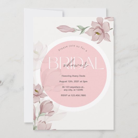 Vrijgezellenfeest stoffig roze bloemig kaart (Voorkant)