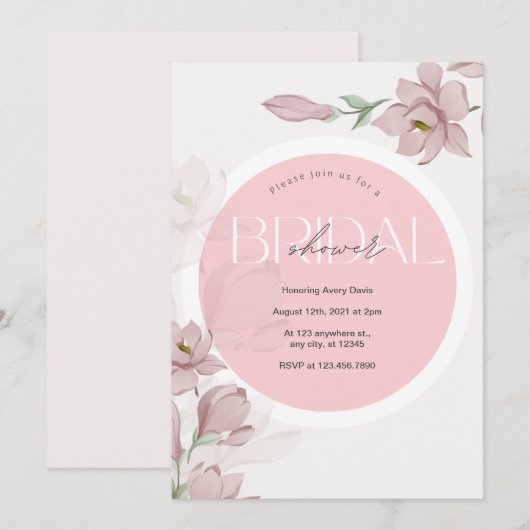 Vrijgezellenfeest stoffig roze bloemig kaart (Voorkant / Achterkant)