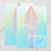 Vrijgezellenfeest strand Surfing Sun roze uitnodig Kaart (Voorkant / Achterkant)