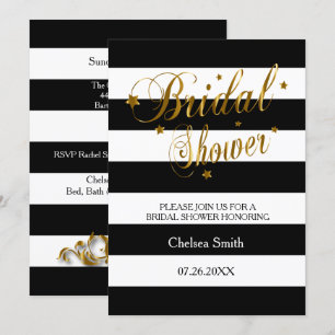 Vrijgezellenfeest - Strepen met gouden letters Kaart