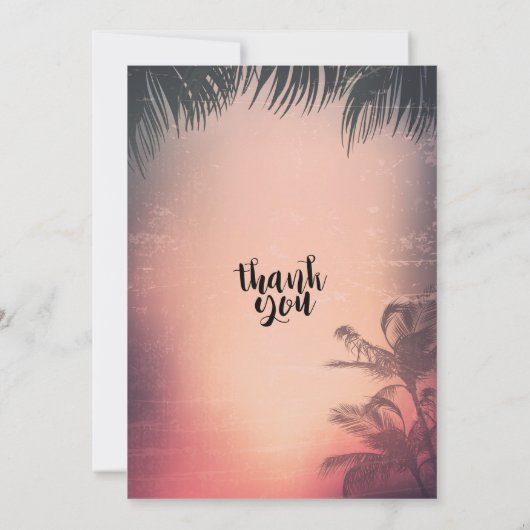 Vrijgezellenfeest Summer Beach Palm Trees String L Kaart (Achterkant)