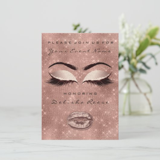 Vrijgezellenfeest Sweet 16e Roos Gouden Glitter Bl Kaart (Staand voorkant)