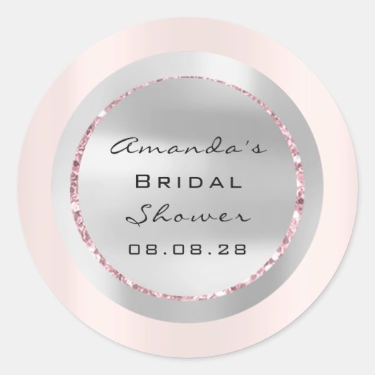 Vrijgezellenfeest Sweet 16e Roos Sparkly Glitter G Ronde Sticker (Voorkant)