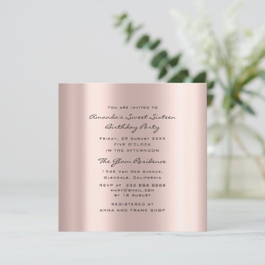 Vrijgezellenfeest Sweet 16e Verjaardag Roos Hart Kaart (Staand voorkant)