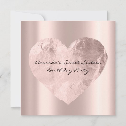 Vrijgezellenfeest Sweet 16e Verjaardag Roos Hart Kaart (Achterkant)