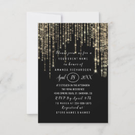 Vrijgezellenfeest Sweet 16th Black White Gold Stri Kaart