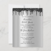 Vrijgezellenfeest Sweet 16th Drips Zilver Zwart Fo Kaart (Voorkant)