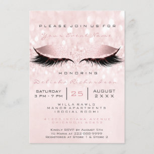 Vrijgezellenfeest Sweet 16th Eye Makeup Pink Rose  Kaart