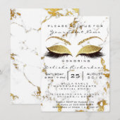 Vrijgezellenfeest Sweet 16th Eyes Makeup Gold Marb Kaart (Voorkant / Achterkant)