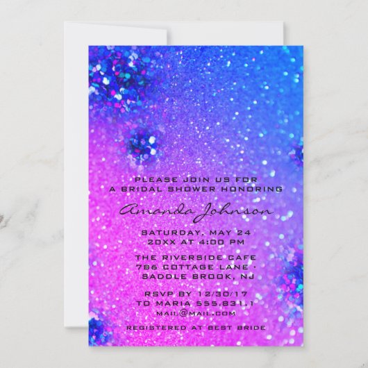 Vrijgezellenfeest Sweet 16th Holographic Glitter B Kaart (Voorkant)