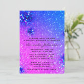 Vrijgezellenfeest Sweet 16th Holographic Glitter B Kaart (Staand voorkant)