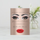 Vrijgezellenfeest Sweet 16th Kiss LIPS MAKE-UP RED Kaart (Staand voorkant)