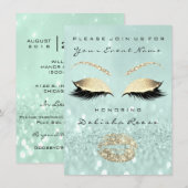 Vrijgezellenfeest Sweet 16th Mint Green Glitter Kaart (Voorkant / Achterkant)