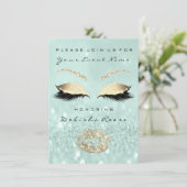 Vrijgezellenfeest Sweet 16th Mint Green Glitter Kaart (Staand voorkant)