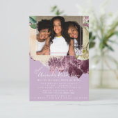 Vrijgezellenfeest Sweet 16th Photo Paarse Rozen Fl Kaart (Staand voorkant)