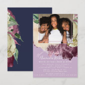 Vrijgezellenfeest Sweet 16th Photo Paarse Rozen Fl Kaart (Voorkant / Achterkant)