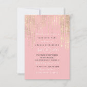 Vrijgezellenfeest Sweet 16th Pink Rose Gold Stripe Kaart (Voorkant)