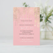 Vrijgezellenfeest Sweet 16th Pink Rose Gold Stripe Kaart (Staand voorkant)