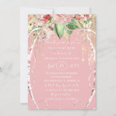 Vrijgezellenfeest Sweet 16th Pink Roses Blush Wit Kaart (Voorkant)