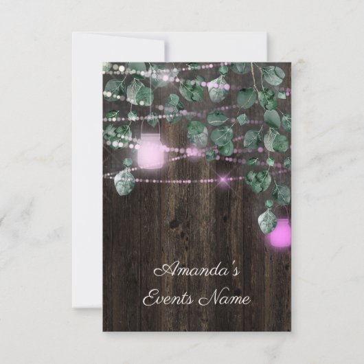 Vrijgezellenfeest Sweet 16th Pinky Jars Light Kaart (Achterkant)